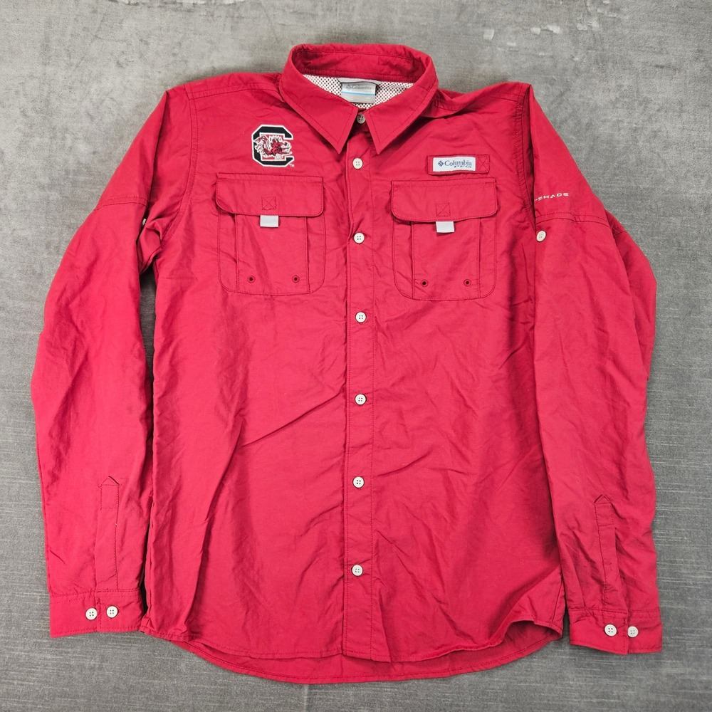 Columbia PFG South Carolina Gamecocks Shirt Mens XL Button Up Vented Fishing